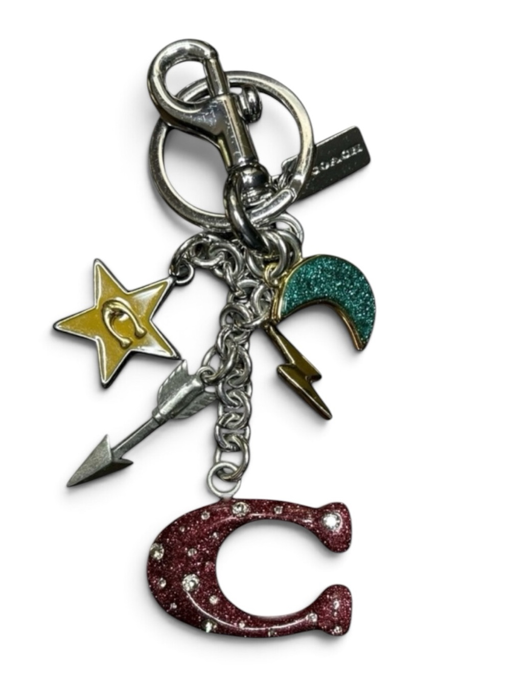 Coach Moon Star Arrow Lightning Resin Bag Charm Keychain NWOT F76450
